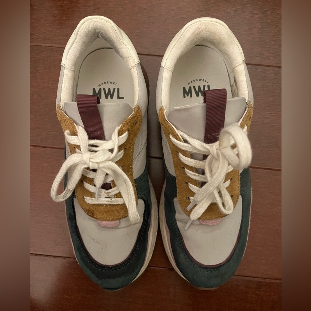 Kickoff Trainer Sneakers in Leather and Recycled Nylon - Size 7M